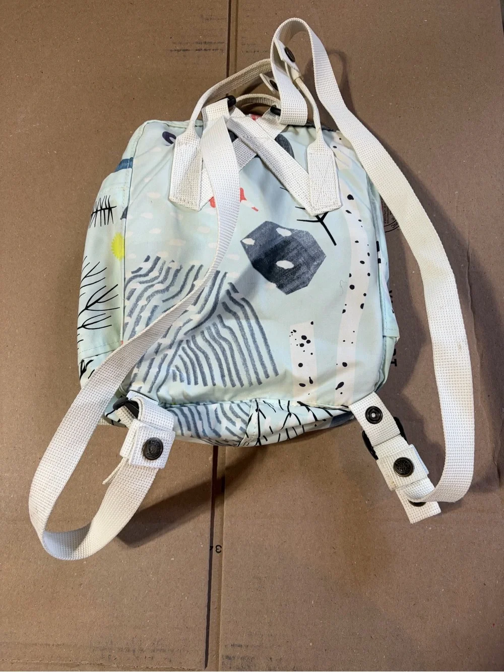 Fjallraven Kånken Mini Backpack in Light Mint Floral Print